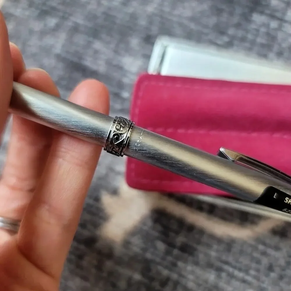 Lady Sheaffer 620 Mechanical Pencil (70s) Brushed Chrome Ornate Florentine .9mm